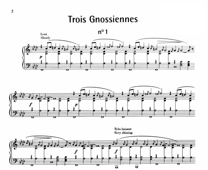  Trois Gymnopédies et Sept Gnossiennes: partition piano complète  - Satie, Erik, Mintaka Publishing - Livres