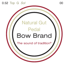 Bow Brand pedal natural gut boven het eerste octaaf #00 G