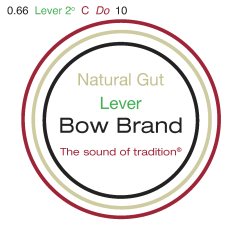 Bow Brand lever natural gut second octave #10 C 
