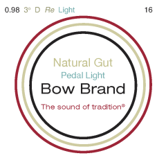 Bow Brand pedal natural gut light third octave #16 D