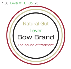 Bow Brand lever natural gut third octave #20 G