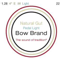 Bow Brand pedal natural gut light fourth octave #22 E