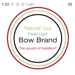 Bow Brand pedal natural gut light fourth octave #25 B