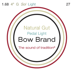 Bow Brand pedal natural gut light fourth octave #27 G