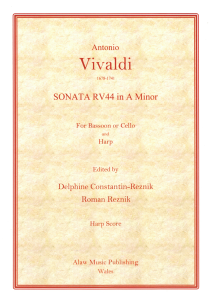 Vivaldi, Antonio - Sonata RV44 in A Minor for bassoon or cello and harp